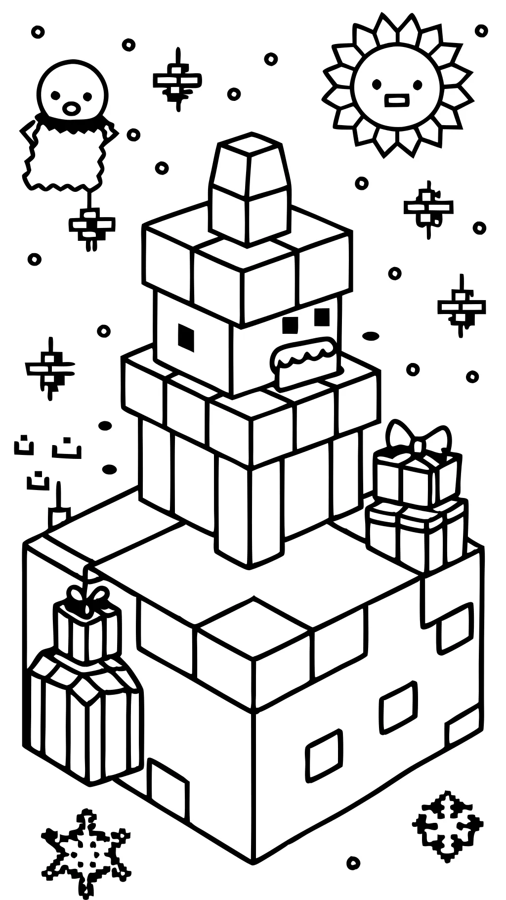 christmas minecraft coloring pages